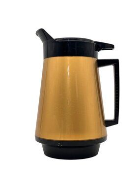Vintage NFC Thermo-Serv Gold & Black Insulated Coffee Server Pitcher Made in USA
